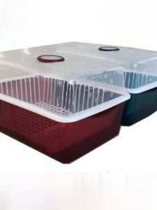 Plastic Kitchen Drain Bowl Rack with Cover Dishware Storage Box Plate Cup Organizer Precise Countertop Utensil Storage Shelf