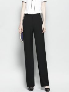 กางเกงขายาวทรงตรงหลวมๆ สไตล์ลำลอง สำหรับผู้หญิงสูง 175 เอวสูง ทรงยาว ทรงสลิมฟิต กางเกงขายาวสีดำ ทรงปกติ