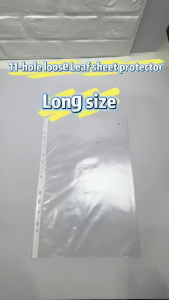 50Pcs Long 11-Hole Clear Sheet Protectors Clear Plastic Page Sleeves Clear Book For School Office