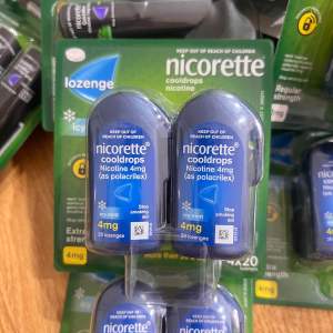 Nicorette Quit Smoking Extra Strength Cooldrops Nicotine Lozenge Icy Mint 4 x 20 Pack