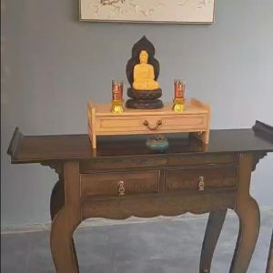 Altar Cabinet Buddha Altar Cabinet Prayer Table Buddna Shrine Cabinet Incense Burner Table Base Heightening Ladder Buddha Statue Holder Altar Clothes Closet Home Worship Altar 神台桌