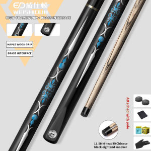 INVUI 145cm Mid-Size Tip Pool Cue 11.5mm  Ash Shaft for Precision Control in Chinese 8-Ball  3/4 Split Joint Pro Billiard Stick