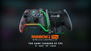 BigBigWon Rainbow 2 Pro Gamepad Controller with Elite Package with Charging Dock for PC Android IOS