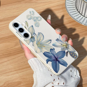 Lily Hibiscus Flower Case For Samsung A57 5G A56 A55 A17 A37 A54 A53 A35 A36 A34 A26 A16 A07 A06 Lychee Texture Phone Case Cover