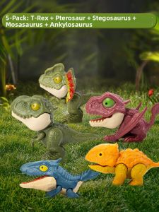 QU RAN | Finger Biting Dinosaur Stress Relief Toy Simulated Tyrannosaurus Rex