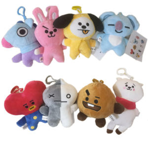 10CM KPOP BTS Plush Doll Keychain TATA Chimmy RJ Cartoon Stuffed Animals Pendant for Girls Fans Birthday Gift