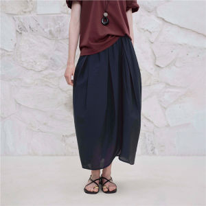 Designer Giordano Bloomer Skirt High Waist Elastic Waist Womens Summer New Style Cotton Blend Long A-Line Skirt 18465519