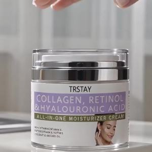 TRSTAY Collagen Retinol Moisturizer Cream Hyaluronic Acid Niacinamide Vitamin C E Coconut Avocado Oil All‑in‑One Facial Cream Hydrating Brightening Improve Dull & Rough Skin For Daily Skin Care