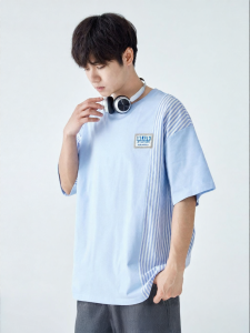 LANQISHUI | Stylish Color Block Short Sleeve T-Shirt