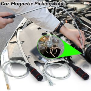 เครื่องมือดึงน็อตสลักลิ่มชนิดมีเกลียวขยะเหล็กอเนกประสงค์แท่งดูดงอได้สำหรับสกรูรถยนต์ขนาด60ซม. เครื่องมือที่ซ่อมรถเก็บถั่ว