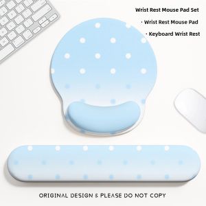 KALLDUN | Blue Dots Wrist Support Mouse Pad