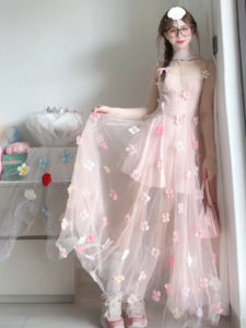 Charming Unique Floral Fairy Strap Dress