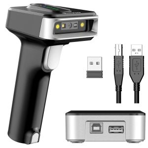 New Release EYOYO 2.4G Wireless 1D 2D Barcode Scanner Bluetooth USB Wired QR Bar Code Scan Reader With Base Power Level Indicator For Windows/Android/Os Phone/Tablet/ Computer