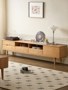 YUANSHI YUANSU | Nordic Modern Minimalist Small Space Living Room Oak TV Cabinet