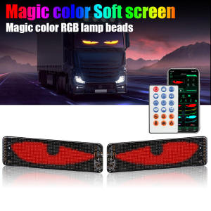 Car LED Matrix Pixel Panel DIY RGB Lighting Graffiti Scrolling Text Board Windshield Advertising Screen Bluetooth APP Control for Truck Windshield Decorative Lights