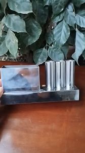 Khay Tắt 3 Điếu Ngải Cứu Kèm Gạt Tàn Bằng Inox - Dùng Cho Cơ Sở Spa - Thiết Bị Diện Chẩn - Massage