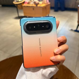 Luxury Gradient Orange Leather-like Simple New Anti-drop Mobile Phone Case for Huawei PurAX Max