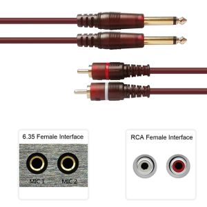 Kabel mixer ke power ampli jack canon xlr female ke rca 1 set / 2pcs