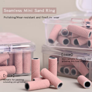 50pcs Upgraded Seamless Nail Sanding Bands 180/240 Grit Dust-Free Efficient Sanding Rings Electric Nail Drill Gel Polish Removal
