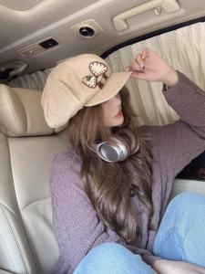 Big Head Circumference Fashion Retro Knitting Octagonal Beret Girl Fall and Winter Warm All-Matching Face Slimming Painter Cap Tide