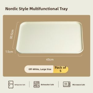 TEMEIJU | Rectangular Food & Snack Tray with Drainage PP Plastic