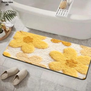 Thảm Nhà Bếp In Hoa Văn Độ Nét Cao - Thảm Đa Năng Dùng Cho Phòng Tắm Phòng Khách Ghế Sofa Bàn Ăn Lối Vào Chống Thấm Nước Kháng Khuẩn Phong Cách Hiện Đại