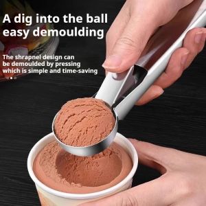 Dual-Purpose Fruit Scoop Stainless Steel Ice Cream Scoop Multifunctional Kitchen Tool for Ice Cream Fruit