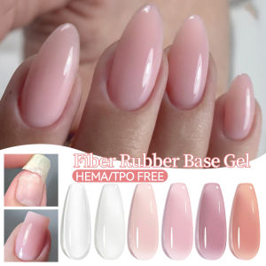 BORN PRETTY Soft Pink Fiber Rubber Base Gel Nail Polish 10ml Structure Construction Reinforce Semi Permanent Nails Art Manicure
