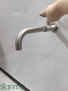 BAOKEMO Stainless Steel Rotatable Wall-Mounted Single Cold Water Faucet – For Sinks Gardens and Pools