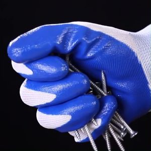 12PAIRS Rubber Gloves No slip Latex Utility Work Nitrile Coated Protection Heavy Duty Reusable Construction Garden