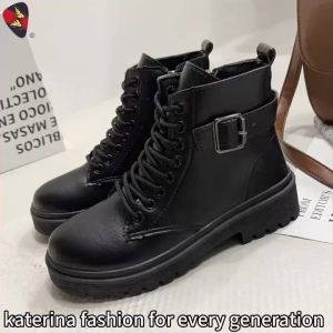 Katerina Fashion Korean Zipper Boots Shoes Heeled For Women #AB-91