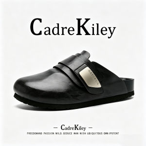 CHAODONG | Black Leather Mens Summer Retro Birkenstocks