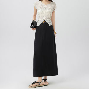 La Chapelle | Summer Linen Tencel A-Line Midi Straight Skirt