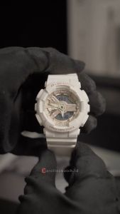 Jam Tangan Wanita Casio G-Shock GMA-S110ST-7A Broken White Dial Broken White Metalic Resin Band