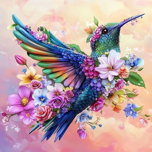 Huacan Diamond Painting Hummingbird Full Square Round Embroidery Sale Flower New Arrivals Wall Decoration