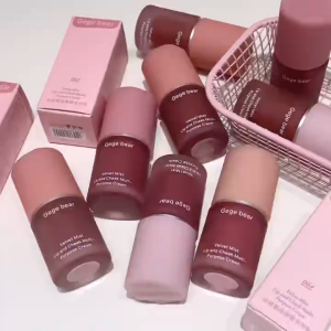 2 in 1 Gege Bear Matte Velvet Lip Gloss Lips & Cheeks Multi-purpose Waterproof Lip Glaze Cream