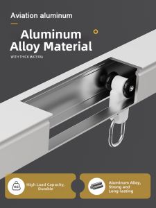 S.F Marceau | Silent Adjustable No Drilling Required Single or Double Track Top or Side Installation Curtain Rod
