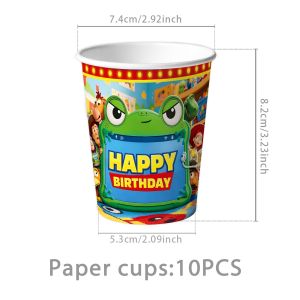Disney | Vedio Buss Cowboy Theme Party Supplies Party Disposable Tableware Scene Decoration Supplies One-Time Cloth Plate Paper Cups