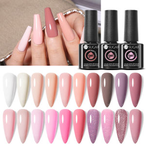 UR SUGAR 7ml Nude สีชมพูสีเล็บเจลกึ่งถาวร Soak Off UV DIY เล็บเจลออกแบบยาวนานเล็บอุปกรณ์