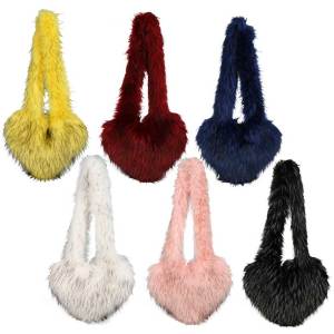 Phụ nữ yk2 mùa đông Fluffy Túi đeo vai sang trọng nách túi xách túi trái tim Tote Túi