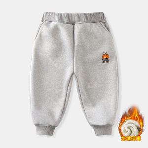 Korean Style Childrens Winter Thickened Fleece Lined Cotton Pants Baby Boys Warm Trousers Long Pants Kids Outdoor Clothes