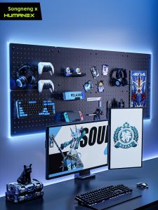 HumaneX | Customizable Metal Wall Shelving Unit for Gaming Rooms