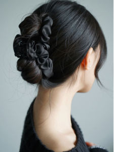 Large Size Satin Cloud Hair Claw Shark Clamp Versatile Stylish Hair Accessories for Thick Hair at Back of Head Half Updo Hair Accessories