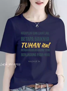 KAOS ATASAN MAZMUR 34 COMBED PREMIUM WANITA