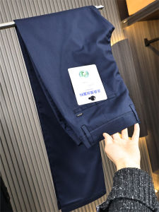 Anti-Wrinkle Anti-Ball Premium Mens Spring Summer Business Commuter Straight Leg Casual Pants Silk Mixed Fabric Trousers