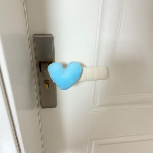 Pink Heart Shaped Door Handle Covers Static Resistance Protection for Bedroom Door Knobs Modern Simple Style Plush Material