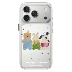 Transparent Silicone Bear Rabbit Dog Phone Case Cute Cartoon Couple Apple 17Promax 16Promax 15Pro 14Vivo Oppo 13 Anime Huawei Xiaomi