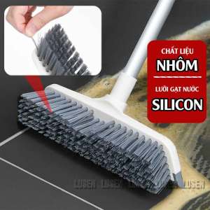 Chổi cọ sàn cây chà sàn nhà tắm Lusen S1 chổi cọ nhà vệ sinh silicon chà toilet đa năng 2 trong 1