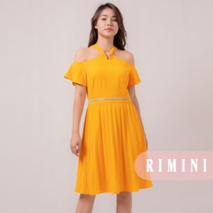 RIMINI - Dress Wanita Gaun Pesta Formal Cold Shoulder S-L - Ilyena Dress 9049