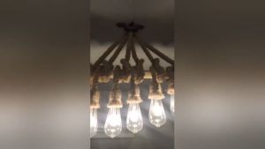 Chandelier Socket E27 100cm Rope Light Ceiling Pendant Lights Hemp Rope Lamp Holder Bar Hang Lights Drop Lamps